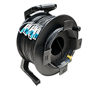 250 Foot TFS DuraTAC® Stainless Steel Armored Tactical Fiber Cable terminated with 12 LC Connectors - Single Mode - with Reel"