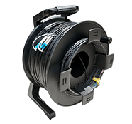750 Foot TFS DuraTAC® Stainless Steel Armored Tactical Fiber Cable terminated with 4 LC Connectors - Single Mode - with Reel