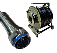 500 Foot TFS SMPTE Hybrid Tactical Fiber Cable terminated with TFS Stainless Steel Magnum Hybrid Connectors - 2 Fibers - with Reel
